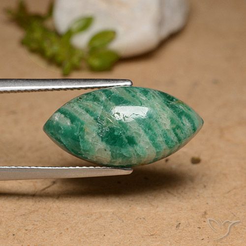 8.98 ct Green Amazonite, 20.1 x 10.2 mm Marquise Cut From Madagascar, Photo A