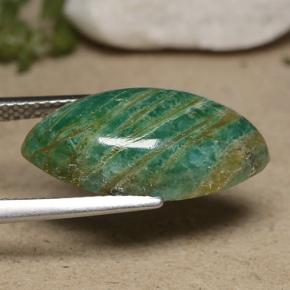 Amazonite Gemstone in 20 x 10 mm (calibrated) Size for Sale, Amazonite Stone in Medium-Dark Green Color