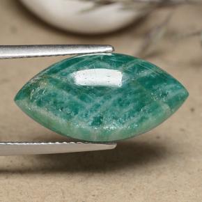 7.48 ct Green Amazonite Stone, Natural Amazonite in Marquise Cabochon Shape for Sale