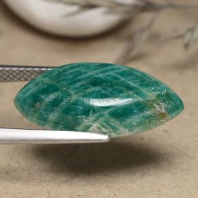 Amazonite Gemstone in 20 x 10 mm (calibrated) Size for Sale, Amazonite Stone in Deep Green Color