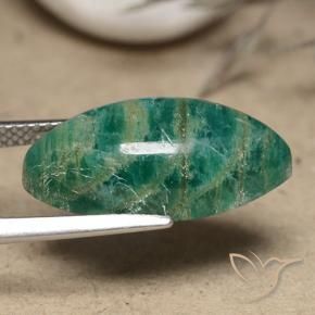 Amazonite Gemstone in 19.9 x 10.2 mm Size for Sale, Amazonite Stone in Pine Green Color