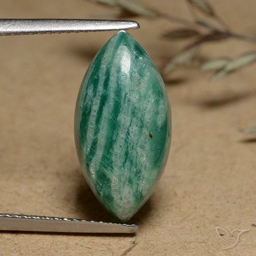 6.84 ct Green Amazonite, 18.3 x 9.2 mm Marquise Cut From Madagascar, Photo A