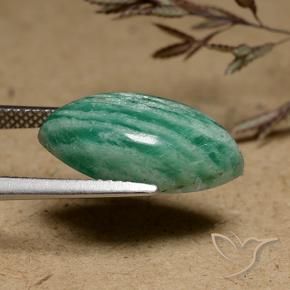 Amazonite Gemstone in 18.3 x 9.2 mm Size for Sale, Amazonite Stone in Medium-Dark Green Color