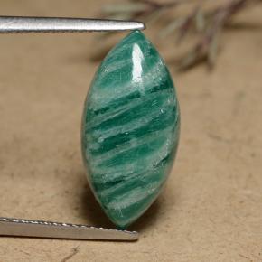 6.34 ct Green Amazonite Gemstone, Amazonite Gem in Marquise Cabochon Shape for Sale.