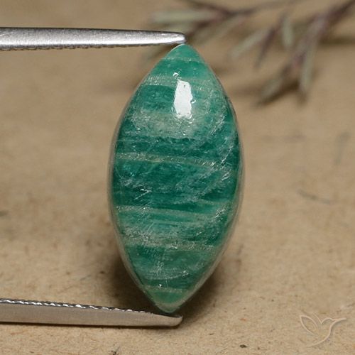 6.89 ct Green Amazonite, 17.8 x 9.1 mm Marquise Cut From Madagascar, Photo A
