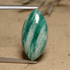 7.1ct Marquise Cabochon Blue-Green Amazonite for sale thumb image of 7.1ct Marquise Cabochon Blue-Green Amazonite (ID: 491260)