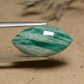 7.14 ct Green Amazonite Stone, Natural Amazonite in Marquise Cabochon Shape for Sale