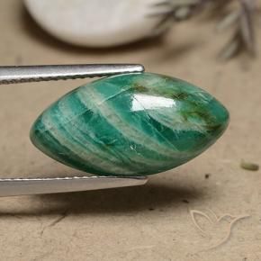 7.42 ct Green Amazonite Stone, Natural Amazonite in Marquise Cabochon Shape for Sale