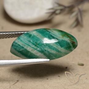 Amazonite Gemstone in 19.1 x 10 mm Size for Sale, Amazonite Stone in Medium Green Color