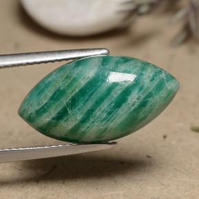 8.13 ct Green Amazonite Stone, Natural Amazonite in Marquise Cabochon Shape for Sale