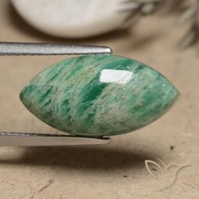 7.90 ct Green Amazonite Stone, Natural Amazonite in Marquise Cabochon Shape for Sale