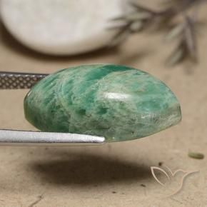 Amazonite Gemstone in 18 x 9.1 mm Size for Sale, Amazonite Stone in Pine Green Color