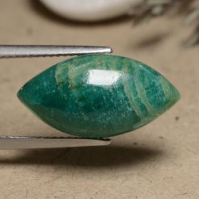 9.42 ct Green Amazonite Stone, Natural Amazonite in Marquise Cabochon Shape for Sale