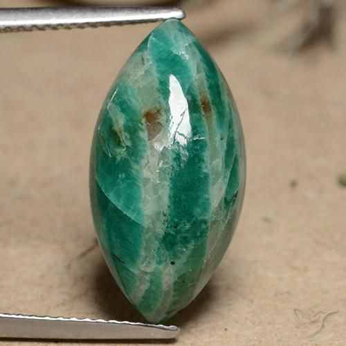 8.23 ct Green Amazonite, 20 x 10.2 mm Marquise Cut From Madagascar, Photo A