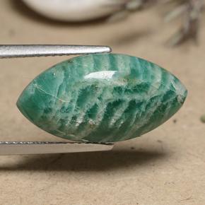 7.47 ct Green Amazonite Stone, Natural Amazonite in Marquise Cabochon Shape for Sale
