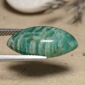 Amazonite Gemstone in 20 x 10 mm (calibrated) Size for Sale, Amazonite Stone in Pine Green Color