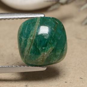 4.21 ct Green Amazonite Gemstone, Amazonite Gem in Cushion Cabochon Shape for Sale.