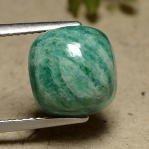 6.90 ct Green Amazonite Gemstone, Amazonite Gem in Cushion Cabochon Shape for Sale.