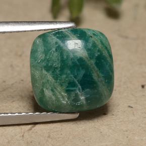 3.73 ct Green Amazonite Gemstone, Amazonite Gem in Cushion Cabochon Shape for Sale.
