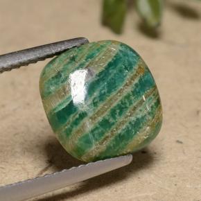 3.12 ct Green Amazonite Stone, Natural Amazonite in Cushion Cabochon Shape for Sale