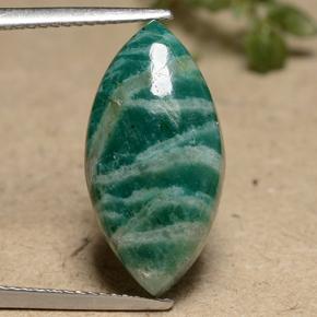 7.7ct Marquise Cabochon Blue-Green Amazonite Gem for sale 7.7ct Marquise Cabochon Blue-Green Amazonite Gem (ID: 491279)