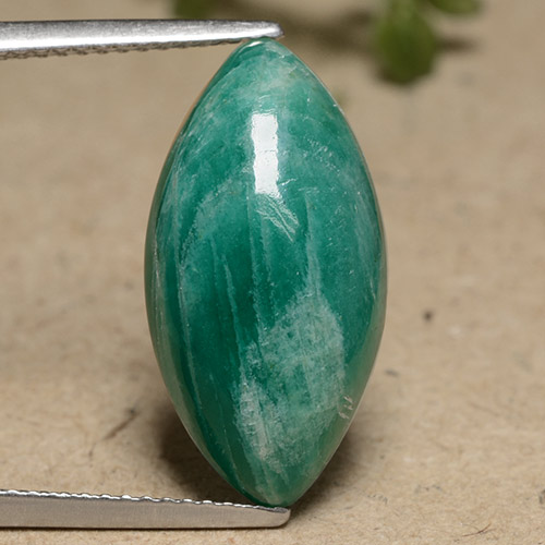 Cool Green Amazzonite Gem - 7ct Cabochon taglio marquise (ID: 491280)