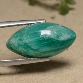 7.04 ct Green Amazonite Stone, Natural Amazonite in Marquise Cabochon Shape for Sale