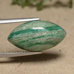 8.09 ct Green Amazonite Stone, Natural Amazonite in Marquise Cabochon Shape for Sale