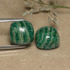 Medium Green Amazonite Gem - 5.9ct Cushion Cabochon (ID: 491474)