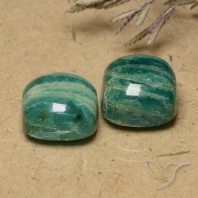 11.30 ctw Green Amazonite Stones, Natural Amazonite in Cushion Cabochon Shape for Sale