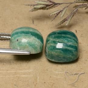Amazonite Gemstones in 10 x 10 mm (calibrated) Size for Sale, Amazonite Stones in Pine Green Color