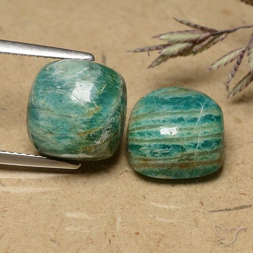 11.03 ct Green Amazonite, 10.3 x 10.2 mm Cushion Cut From Madagascar, Photo A
