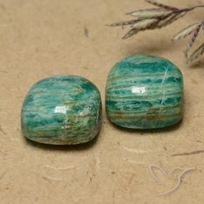 11.03 ctw Green Amazonite Stones, Natural Amazonite in Cushion Cabochon Shape for Sale