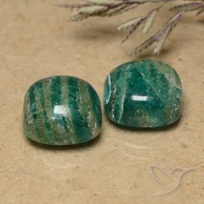 9.92 ctw Green Amazonite Stones, Natural Amazonite in Cushion Cabochon Shape for Sale