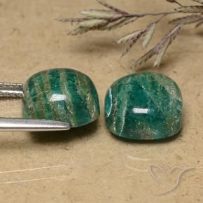 Amazonite Gemstones in 10 x 10 mm (calibrated) Size for Sale, Amazonite Stones in Medium Green Color