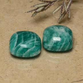 8.92 ctw Green Amazonite Stones, Natural Amazonite in Cushion Cabochon Shape for Sale