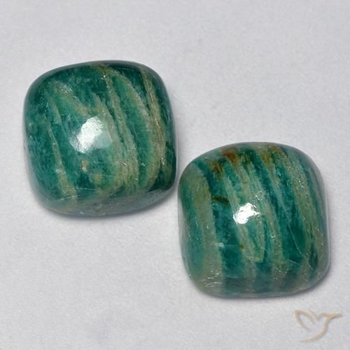 10.89 ct Green Amazonite, 10.3 x 10.2 mm Cushion Cut From Madagascar, Photo A
