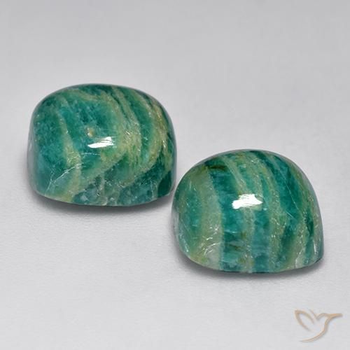 Amazonite Gemstones in 10 x 10 mm (calibrated) Size for Sale, Amazonite Stones in Pine Green Color