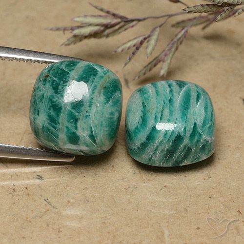 13.16 ct Green Amazonite, 10.3 x 10.3 mm Cushion Cut From Madagascar, Photo A