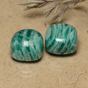 13.16 ctw Green Amazonite Stones, Natural Amazonite in Cushion Cabochon Shape for Sale