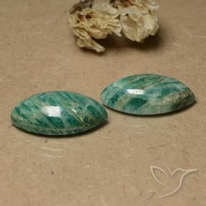 17.21 ctw Green Amazonite Stones, Natural Amazonite in Marquise Cabochon Shape for Sale