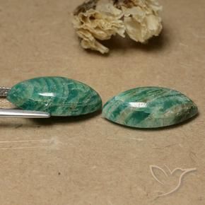 Amazonite Gemstones in 19.9 x 10.3 mm Size for Sale, Amazonite Stones in Cool Green Color