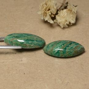 Amazonite Gemstones in 20 x 10 mm (calibrated) Size for Sale, Amazonite Stones in Medium Green Color