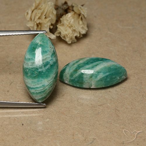 18.43 ct Green Amazonite, 20 x 10.3 mm Marquise Cut From Madagascar, Photo A