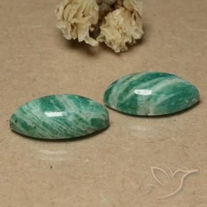 18.43 ctw Green Amazonite Stones, Natural Amazonite in Marquise Cabochon Shape for Sale