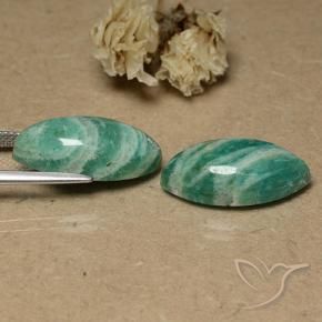Amazonite Gemstones in 20 x 10.3 mm Size for Sale, Amazonite Stones in Cool Green Color