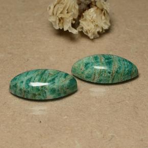 15.67 ctw Green Amazonite Stones, Natural Amazonite in Marquise Cabochon Shape for Sale