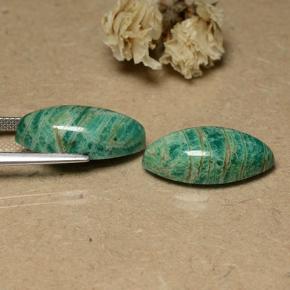 Amazonite Gemstones in 19.5 x 10.1 mm Size for Sale, Amazonite Stones in Cool Pine Green Color