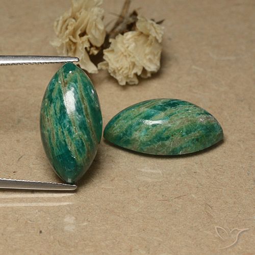 17.92 ct Green Amazonite, 19.9 x 10.2 mm Marquise Cut From Madagascar, Photo A