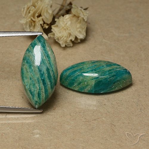 17.97 ct Green Amazonite, 19.9 x 10.1 mm Marquise Cut From Madagascar, Photo A